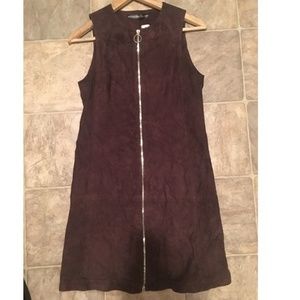 balenciaga lambskin suede sleeveless shift dress